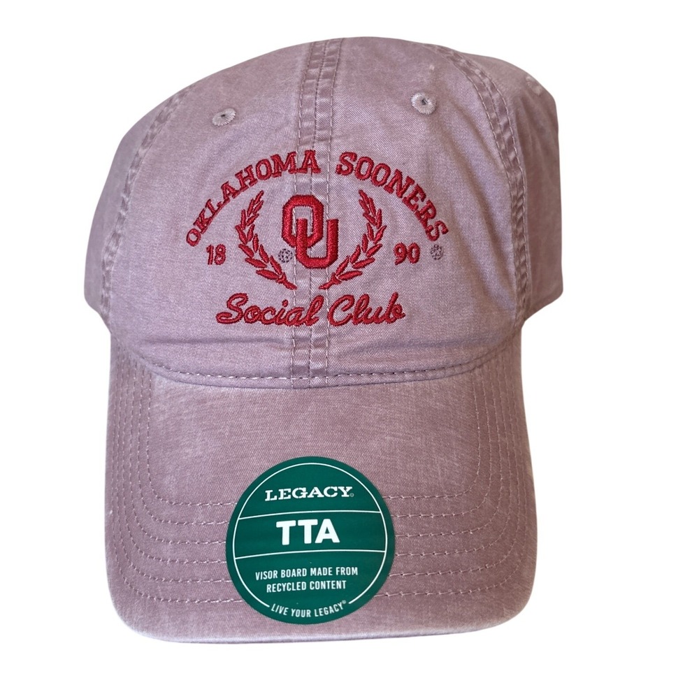 Legacy Hat Women Dusty Rose Oklahoma Sooners Social Club Vintage Style SIZE OSFA